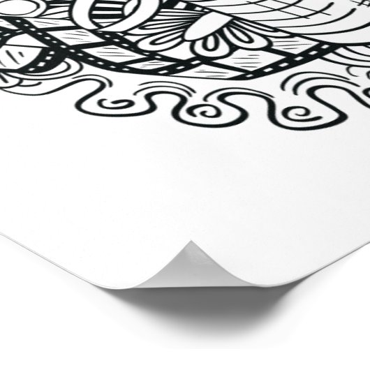 Hipster-Kamera Doodle 2 Poster (Ecke)