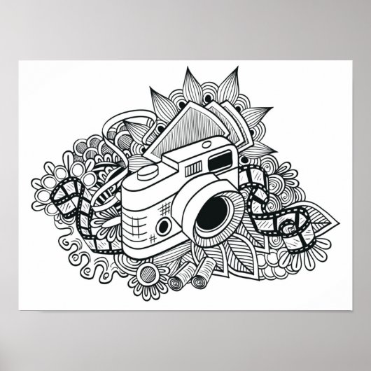Hipster-Kamera Doodle 2 Poster (Vorne)