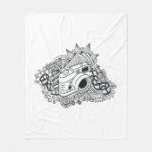 Hipster-Kamera-Gekritzel Fleecedecke (Vorderseite)