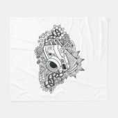 Hipster-Kamera-Gekritzel Fleecedecke (Vorderseite (Horizontal))