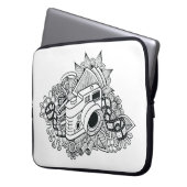 Hipster-Kamera-Gekritzel Laptopschutzhülle (Vorderseite Links)