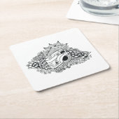 Hipster-Kamera-Gekritzel Rechteckiger Pappuntersetzer (angewinkelt)