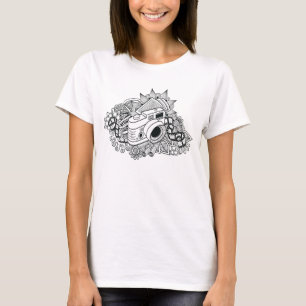 Hipster-Kamera-Gekritzel T-Shirt