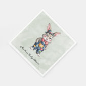 Hipster-Kaninchen-Junge-Baby-Party Serviette (Ecke)