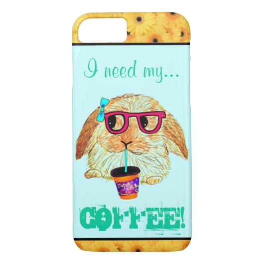 Hipster-Kaninchen mit Kaffee Case-Mate iPhone Hülle (Rückseite)
