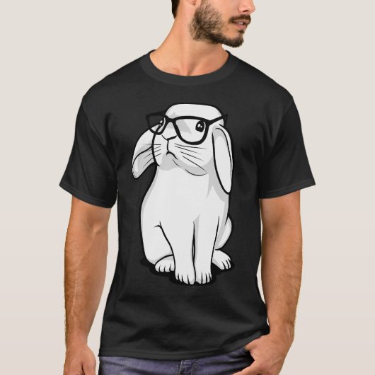 Hipster Kaninchen T-Shirt (Vorderseite)
