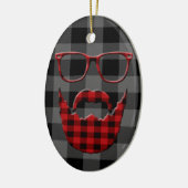 Hipster-karierter Bart Keramik Ornament (Links)