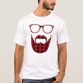 Hipster-karierter Bart und Gläser T-Shirt (Vorderseite)