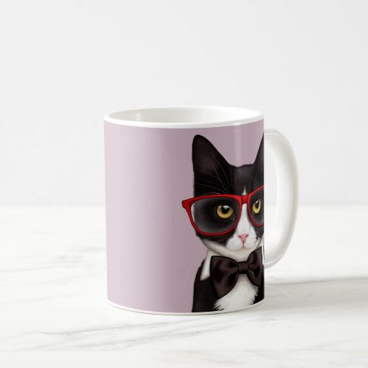 Hipster-Katze Kaffeetasse (VorderseiteRechts)