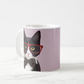 Hipster-Katze Kaffeetasse (Vorderseite Links)