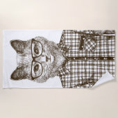 Hipster-Katze Strandtuch (Vorderseite)