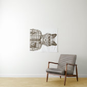 Hipster-Katze Wandteppich (Beispiel (Horizontal))