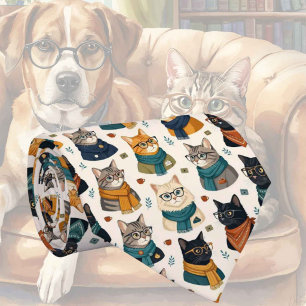 Hipster-Katzen mit Augenbrille Illustrationen Krawatte