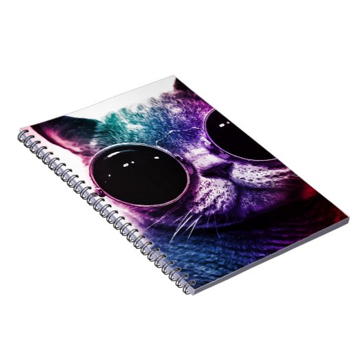 Hipster-Katzen-Pop-Kunst Notizblock (Rechte Seite)