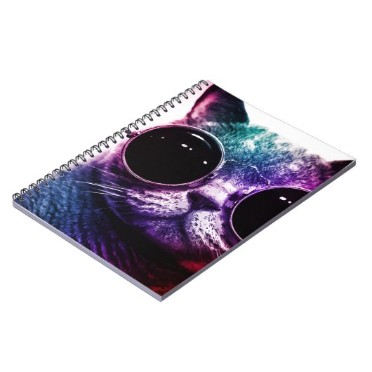 Hipster-Katzen-Pop-Kunst Notizblock (Linke Seite)