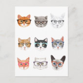 Hipster-Katzen Postkarte (Vorderseite)