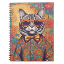 Hipster-Katzen-Spiral-Foto-Notizbuch