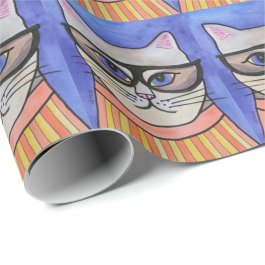 Hipster-Katzen-Verpackungs-Papier Geschenkpapier (Rolleneckpunkt)