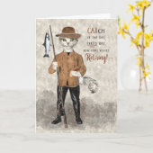 Hipster Katzenfischerei Themed Funny Ruhestand Karte (Gelbe Blume)
