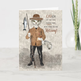 Hipster Katzenfischerei Themed Funny Ruhestand Karte
