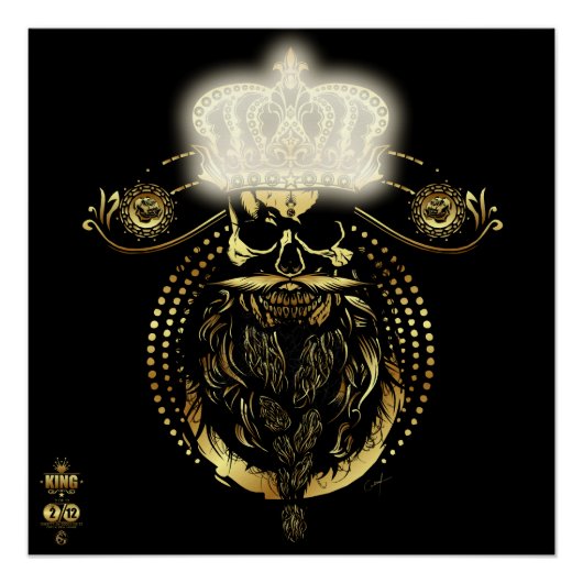 Hipster King Skull König Barbu 2 Poster (Vorderseite)