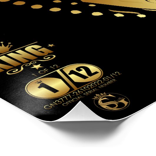 Hipster King Skull König Barbu Schnurrbart Poster (Ecke)