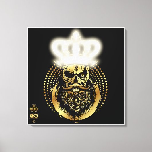 Hipster King Skull König Barbu und Must Leinwanddruck (Vorderseite)