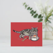 Hipster Kitty Postcard (ohne Text) Postkarte (Stehend Vorderseite)