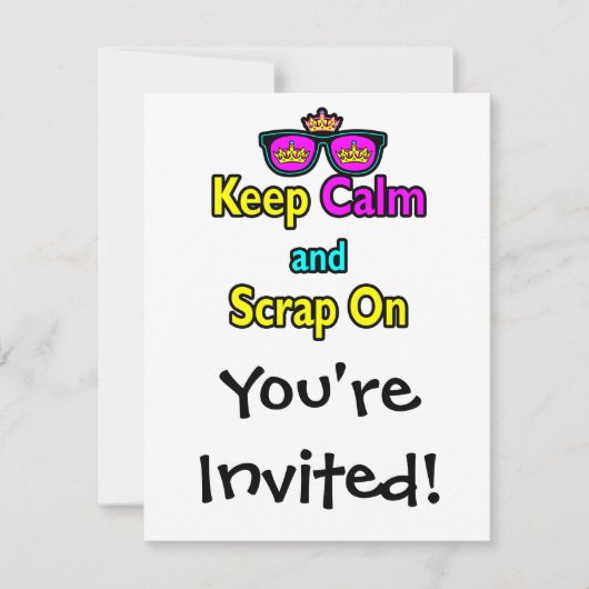 Hipster Kronensonnenbrille Behalte Ruhe und knarrt Einladung (Vorderseite)