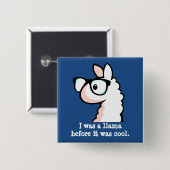 Hipster-Lama Button (Vorne & Hinten)