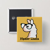 Hipster-Lama Button (Vorne & Hinten)