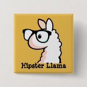 Hipster-Lama Button (Vorderseite)