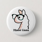 Hipster-Lama Button (Vorderseite)