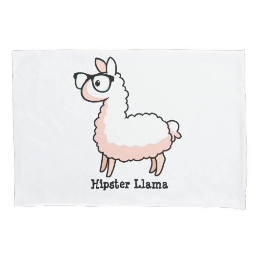 Hipster-Lama Kissenbezug (Vorderseite)