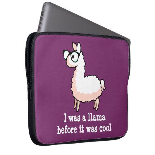 Hipster-Lama Laptopschutzhülle (Vorne Rechts)