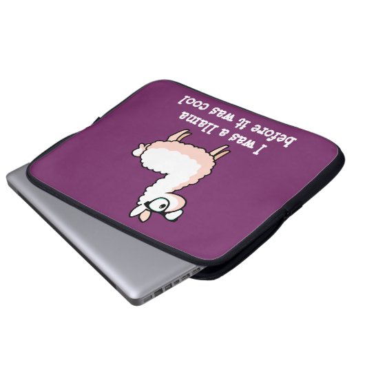 Hipster-Lama Laptopschutzhülle (Vorne Knopf)