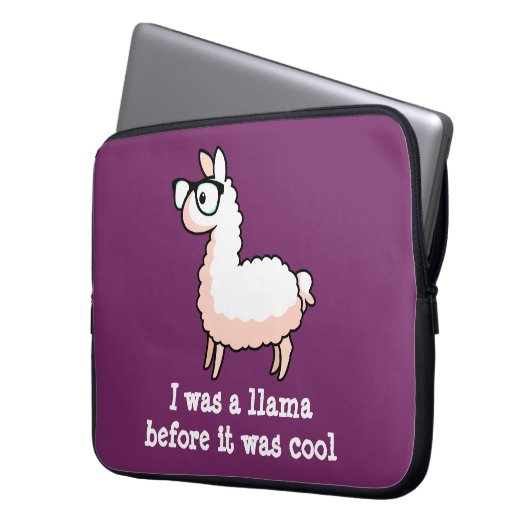 Hipster-Lama Laptopschutzhülle (Vorderseite Links)