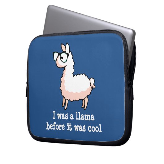 Hipster-Lama Laptopschutzhülle (Vorderseite Links)
