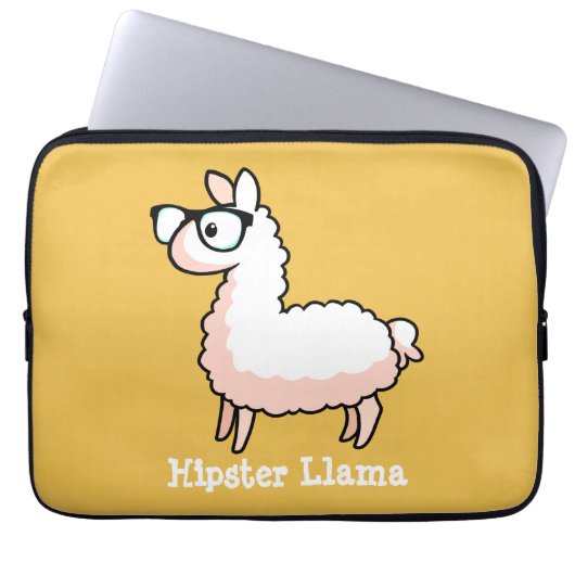 Hipster-Lama Laptopschutzhülle (Vorderseite)