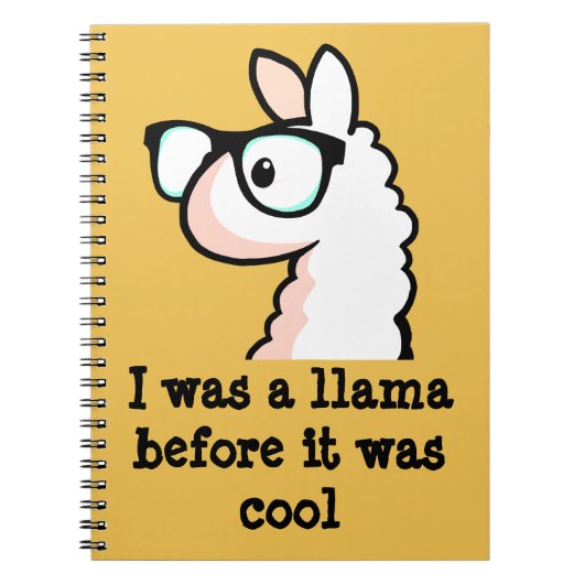 Hipster-Lama Notizblock (Vorderseite)