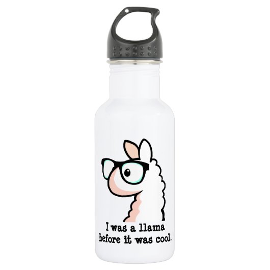 Hipster-Lama Trinkflasche (Vorderseite)