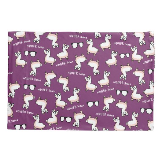 Hipster-Lama-Verrücktheit Kissenbezug (Rückseite)