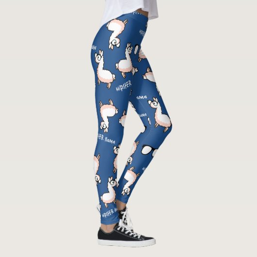 Hipster-Lama-Verrücktheit Leggings (Rechts)