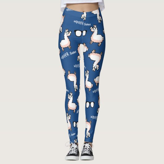Hipster-Lama-Verrücktheit Leggings (Vorderseite)