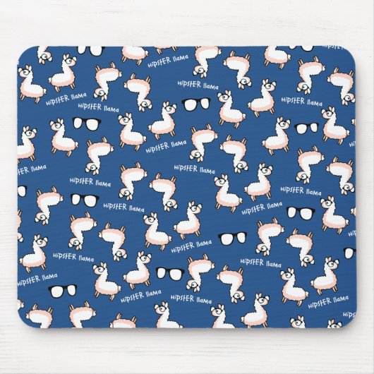 Hipster-Lama-Verrücktheit Mousepad (Vorne)