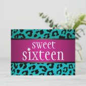 Hipster Leopard 16 . Geburtstag Einladung (Stehend Vorderseite)