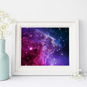 Hipster Lila Ombre-Affen-Kopf-Nebel 10x8 Poster