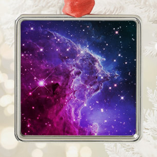 Hipster Lila Ombre-Affen-Kopf-Nebel Ornament Aus Metall