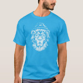 Hipster Lion Blue T-Shirt (Vorderseite)