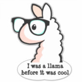 Hipster Llama Aufkleber (Vorderseite)
